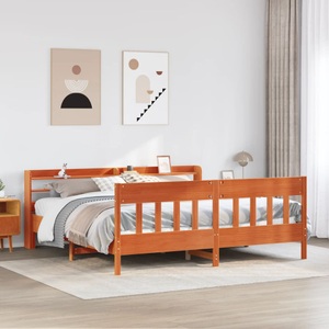vidaXL, vidaXL Massivholzbett ohne Matratze Wachsbraun 200x200 Kiefernholz
