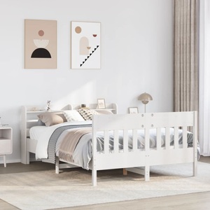 vidaXL, vidaXL Massivholzbett ohne Matratze Weiß 160x200 Kiefernholz, vidaXL Massivholzbett ohne Matratze Weiß 160x200 Kiefernholz
