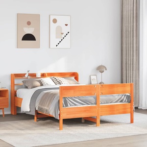 vidaXL, vidaXL Massivholzbett ohne Matratze Wachsbraun 120x190 cm Kiefernholz