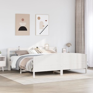 vidaXL, vidaXL Massivholzbett ohne Matratze Weiß 200x200 cm Kiefernholz