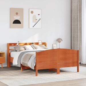 vidaXL, vidaXL Massivholzbett ohne Matratze Wachsbraun 160x200 Kiefernholz, vidaXL Massivholzbett ohne Matratze Wachsbraun 160x200 Kiefernholz