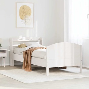 vidaXL, vidaXL Massivholzbett ohne Matratze Weiß 100x200 cm Kiefernholz