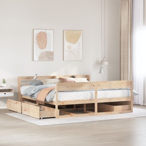 vidaXL, vidaXL Massivholzbett ohne Matratze 200x200 cm Kiefer