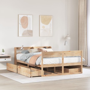 vidaXL, vidaXL Massivholzbett ohne Matratze 135x190 cm Kiefernholz