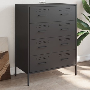 vidaXL, vidaXL Sideboard Schwarz 68x39x89 cm Stahl