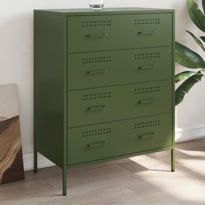 vidaXL, vidaXL Sideboard Olivgrün 68x39x89 cm Stahl