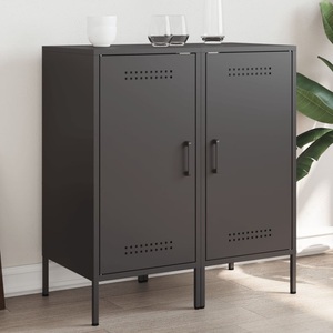 vidaXL, vidaXL Sideboards 2 Stk. Schwarz 36x39x79 cm Kaltgewalzter Stahl