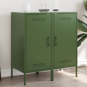 vidaXL, vidaXL Sideboards 2 Stk. Olivgrün 36x39x79 cm Kaltgewalzter Stahl