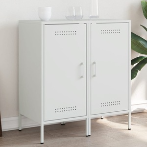 vidaXL, vidaXL Sideboards 2 Stk. Weiß 36x39x79 cm Kaltgewalzter Stahl