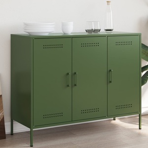 vidaXL, vidaXL Sideboard Olivgrün 100,5x39x79 cm Kaltgewalzter Stahl