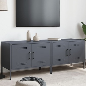 vidaXL, vidaXL TV-Schränke 2 Stk. Anthrazit 68x39x50,5 cm Stahl