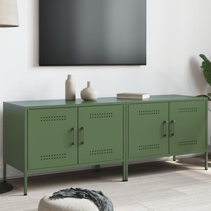 vidaXL, vidaXL TV-Schränke 2 Stk. Olivgrün 68x39x50,5 cm Stahl