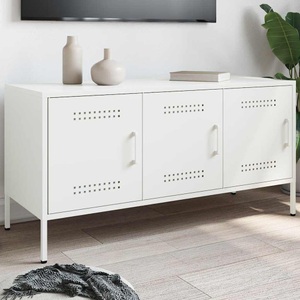 vidaXL, vidaXL TV-Schrank Weiß 100,5x39x50,5 cm Stahl