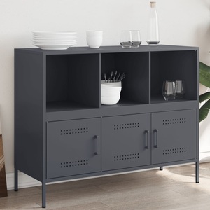 vidaXL, vidaXL Sideboard Anthrazit 100,5x39x79 cm Kaltgewalzter Stahl