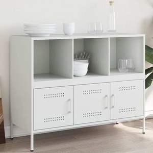 vidaXL, vidaXL Sideboard Weiß 100,5x39x79 cm Kaltgewalzter Stahl