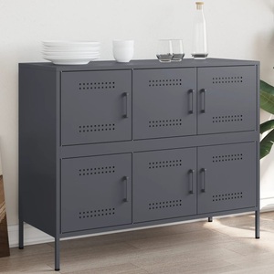 vidaXL, vidaXL Sideboard Anthrazit 100,5x39x79 cm Kaltgewalzter Stahl