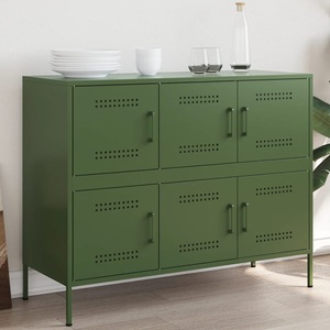 vidaXL, vidaXL Sideboard Olivgrün 100,5x39x79 cm Kaltgewalzter Stahl