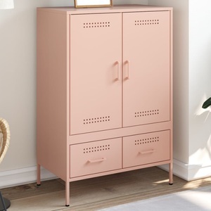 vidaXL, vidaXL Highboard Rosa 68x39x101,5 cm Kaltgewalzter Stahl, vidaXL Highboard Rosa 68x39x101,5 cm Stahl