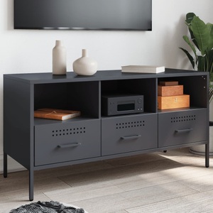 vidaXL, vidaXL TV-Schrank Anthrazit 100,5x39x50,5 cm Kaltgewalzter Stahl