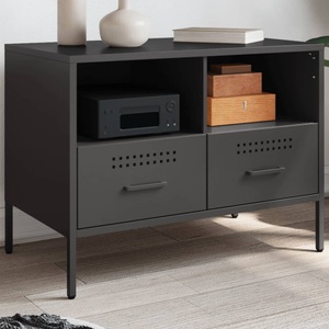 vidaXL, vidaXL TV-Schrank Schwarz 68x39x50,5 cm Kaltgewalzter Stahl