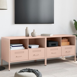 vidaXL, vidaXL TV-Schränke 2 Stk. Rosa 68x39x50,5 cm Kaltgewalzter Stahl