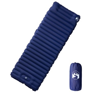 vidaXL, vidaXL Isomatte mit Integriertem Kissen Selbstaufblasend Marineblau, vidaXL Selbstaufblasende Isomatte mit Kissen Marineblau