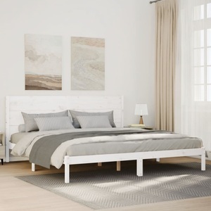 vidaXL, vidaXL Massivholzbett Extra Lang ohne Matratze Weiß 200x210 cm