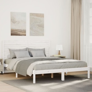vidaXL, vidaXL Massivholzbett Extra Lang ohne Matratze Weiß 160x210 cm