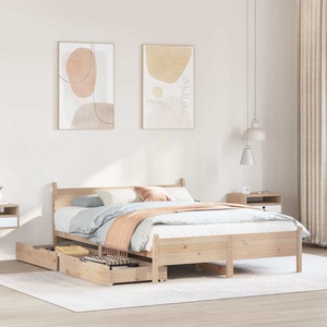 vidaXL, vidaXL Massivholzbett ohne Matratze 120x190 cm Kiefernholz