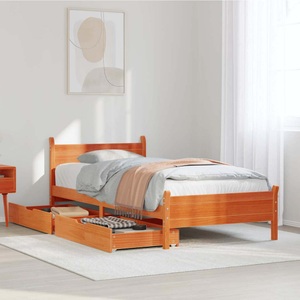 vidaXL, vidaXL Massivholzbett ohne Matratze Wachsbraun 90x190 cm Kiefernholz