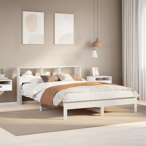 vidaXL, vidaXL Massivholzbett ohne Matratze Weiß 160x200 Kiefernholz