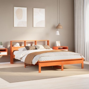 vidaXL, vidaXL Massivholzbett ohne Matratze Wachsbraun 160x200 Kiefernholz
