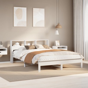 vidaXL, vidaXL Massivholzbett ohne Matratze Weiß 140x190 cm Kiefernholz