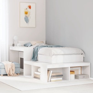 vidaXL, vidaXL Massivholzbett ohne Matratze Weiß 90x190 cm Kiefernholz