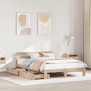 vidaXL, vidaXL Massivholzbett ohne Matratze 140x190 cm Kiefernholz, vidaXL Massivholzbett ohne Matratze 140x190 cm Kiefernholz