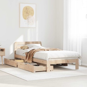 vidaXL, vidaXL Massivholzbett ohne Matratze 75x190 cm Kiefernholz