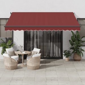 vidaXL, vidaXL Markise Automatisch mit LEDs Weinrot 400x300 cm, vidaXL Markise Automatisch mit LEDs Weinrot 400x300 cm