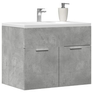 vidaXL, vidaXL Waschbeckenunterschrank Betongrau 60x38,5x46 cm Holzwerkstoff