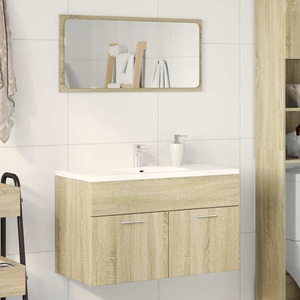 vidaXL, vidaXL Waschbeckenunterschrank Sonoma-Eiche 80x38,5x46cm Holzwerkstoff