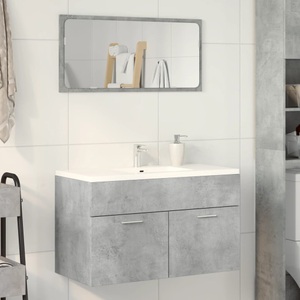 vidaXL, vidaXL Waschbeckenunterschrank Betongrau 80x38,5x46 cm Holzwerkstoff