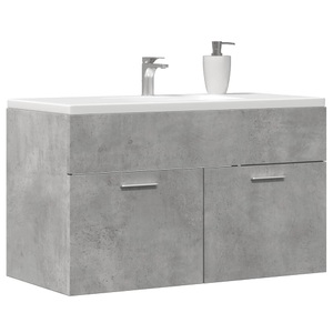 vidaXL, vidaXL Waschbeckenunterschrank Betongrau 90x38,5x46 Holzwerkstoff