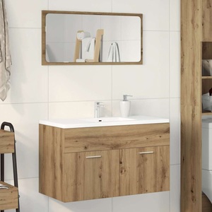 vidaXL, vidaXL Waschbeckenunterschrank Artisan-Eiche 90x38,5x46 Holzwerkstoff