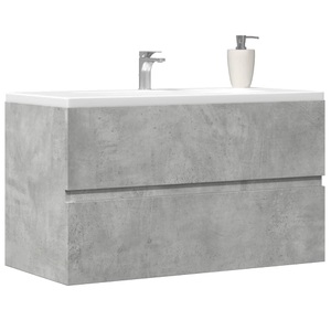 vidaXL, vidaXL Waschbeckenunterschrank Betongrau 90x38,5x45 cm Holzwerkstoff