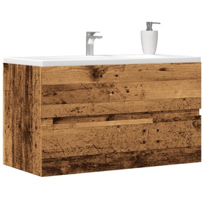 vidaXL, vidaXL Waschbeckenunterschrank Altholz-Optik 90x38,5x45 Holzwerkstoff