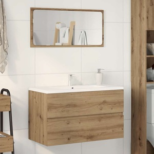vidaXL, vidaXL Waschbeckenunterschrank Artisan-Eiche 90x38,5x45 Holzwerkstoff