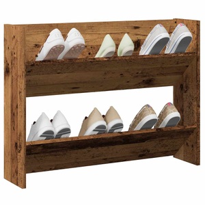 vidaXL, vidaXL Wand-Schuhregal Altholz-Optik 80x18x60 cm Holzwerkstoff