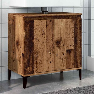 vidaXL, vidaXL Waschbeckenunterschrank Altholz-Optik 58x33x60 cm Holzwerkstoff