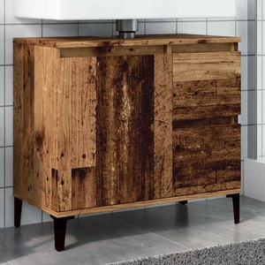 vidaXL, vidaXL Waschbeckenunterschrank Altholz-Optik 65x33x60 cm Holzwerkstoff