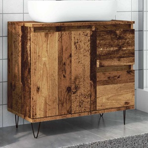 vidaXL, vidaXL Waschbeckenunterschrank Altholz-Optik 65x33x60 cm Holzwerkstoff