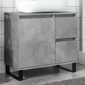 vidaXL, vidaXL Waschbeckenunterschrank Betongrau 65x33x60 cm Holzwerkstoff